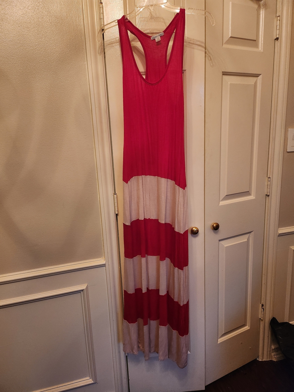 Red And Cream Maxi Sundress